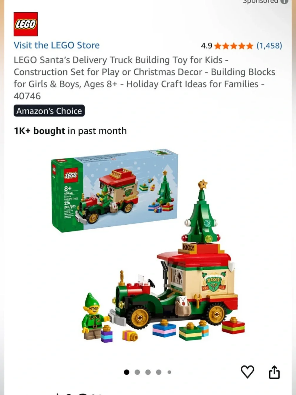 LEGO Santa's Delivery Truck Holiday Building Set - Red & Green